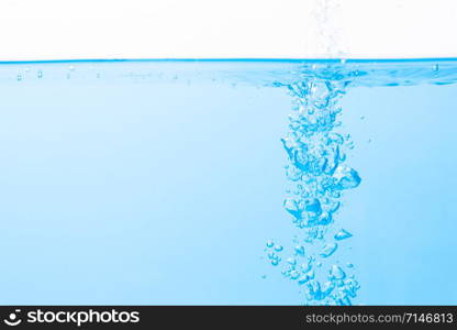 The Water surface and blue water bubbles