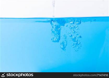 The Water surface and blue water bubbles
