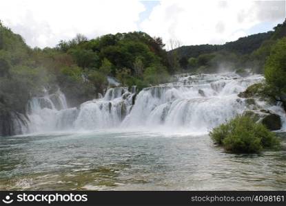The waterfalls in the Krka National Park in Croatia