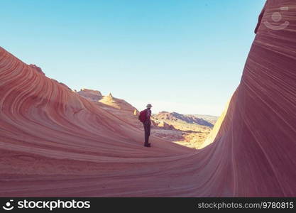 The Wave, Arizona, Vermillion Cliffs, Paria Canyon State Park in the USA. Amazing natural background