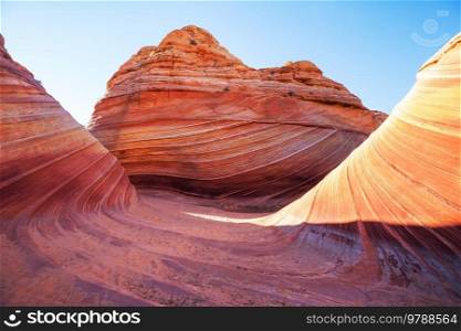 The Wave, Arizona, Vermillion Cliffs, Paria Canyon State Park in the USA. Amazing natural background