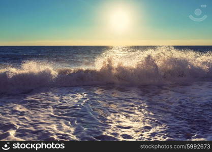 The wave on the beach