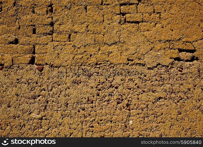 The way of saint James adobe mud walls at Palencia Spain