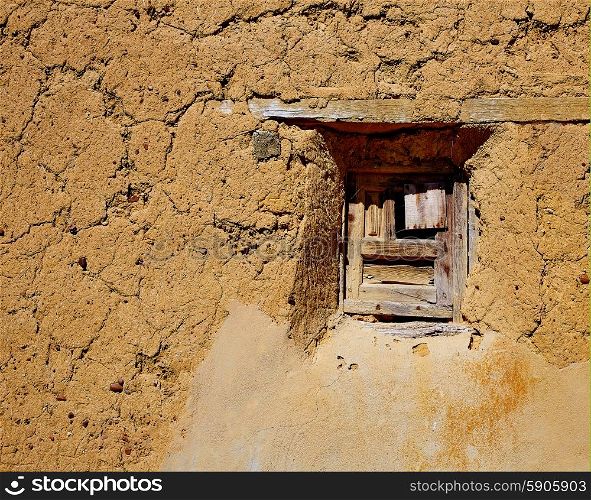 The way of saint James adobe mud walls at Palencia Spain