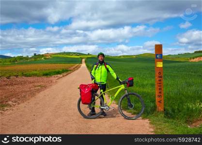 The way of Saint James biking 571 km to Santiago sign