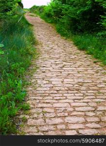 The way of Saint James roman track in Cirauqui Navarra Pamplona