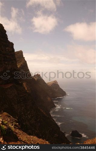 The westcoast near the Town of El Risco on the Canary Island of Spain in the Atlantic ocean.. EUROPE CANARY ISLAND GRAN CANARY