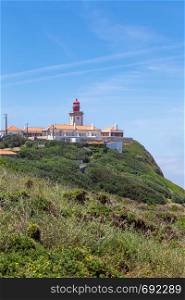 the Western point of continental Europe on the Atlantic ocean. Cabo da Roca summer in the fog