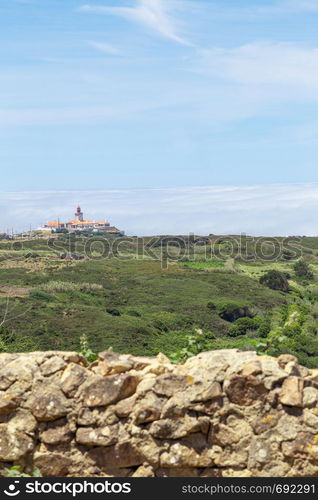 the Western point of continental Europe on the Atlantic ocean. Cabo da Roca summer in the fog