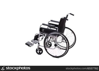 The wheelchair isolated on white background. Wheelchair isolated on white background. The wheelchair isolated on white background