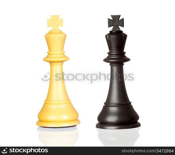 The white and black king isolated on white background