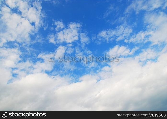 The white clouds and the blue sky