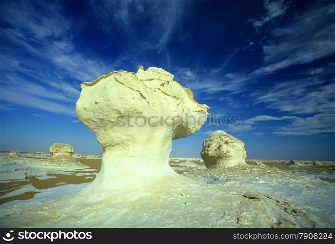 the white desert in the sahara desert in Egypt in North Africa. . AFRICA EGYPT CAIRO SAHARA WHITE DESERT