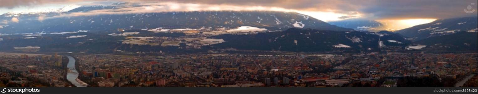 The wide panorama of Innsbruck