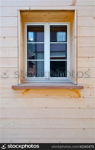 The Window on the Facade of a Wooden House , Switzerland
