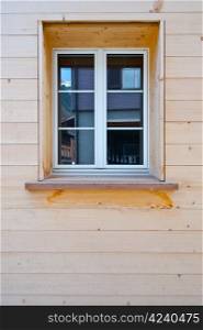 The Window on the Facade of a Wooden House , Switzerland