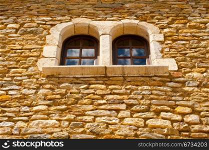 The Windows on the Facade of French Stone House