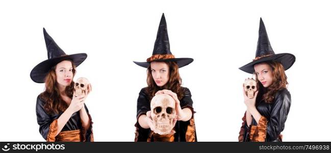 The witch isolated on the white background. Witch isolated on the white background