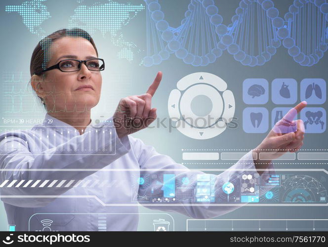 The woman doctor in telemedicine mhealth concept. Woman doctor in telemedicine mhealth concept