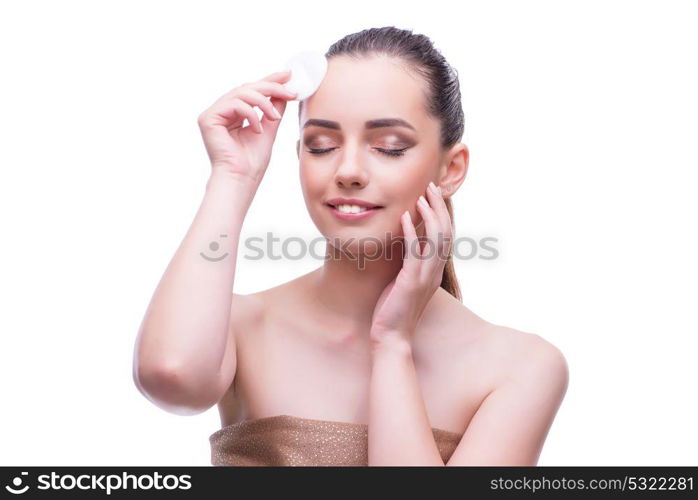 The woman in beauty concept applying make up using cosmetics. Woman in beauty concept applying make up using cosmetics