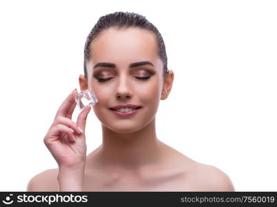 The woman in beauty concept applying make up using cosmetics. Woman in beauty concept applying make up using cosmetics