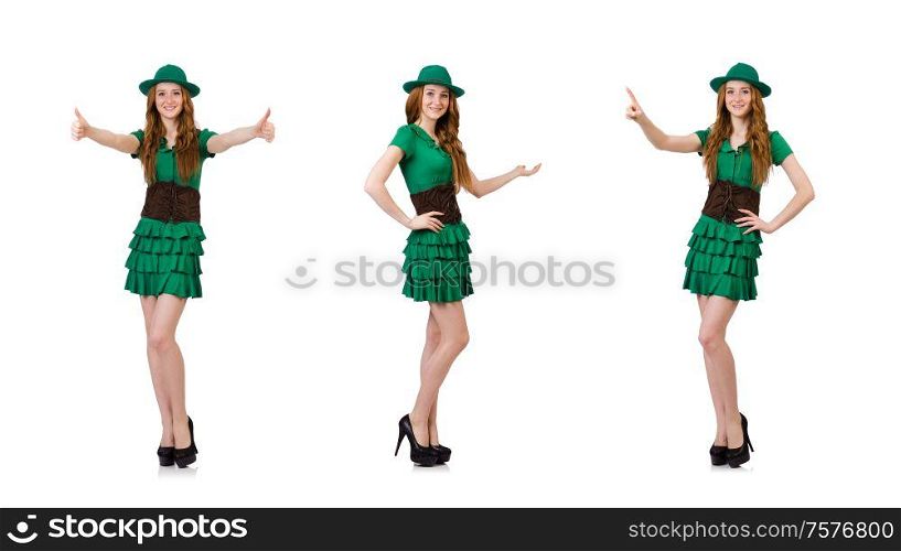 The woman in saint patrick concept. Woman in saint patrick concept