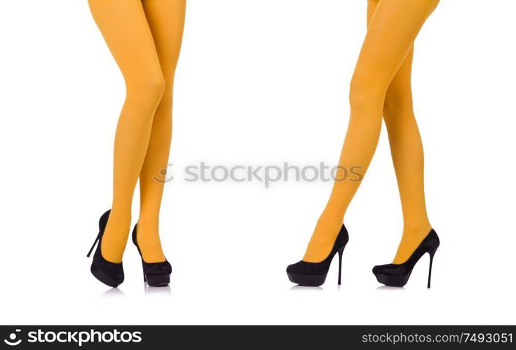 The woman legs in long stockings. Woman legs in long stockings