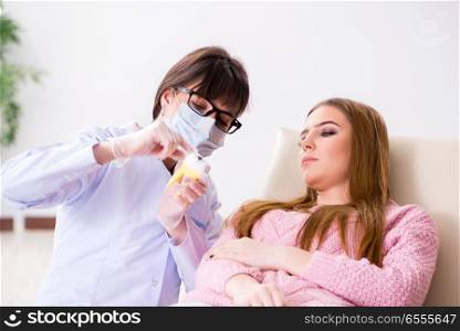 The woman patient visiting dentist for regular check-up. Woman patient visiting dentist for regular check-up