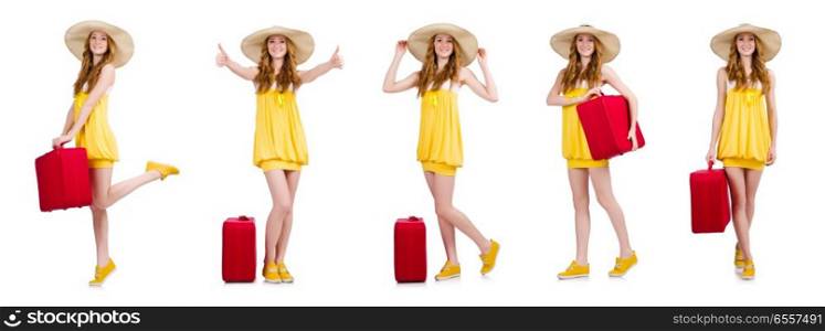 The woman preparing for summer vacation. Woman preparing for summer vacation. The woman preparing for summer vacation