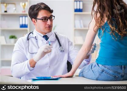 The woman visiting doctor in medical concept. Woman visiting doctor in medical concept