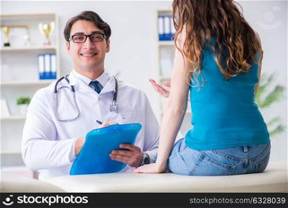 The woman visiting doctor in medical concept. Woman visiting doctor in medical concept