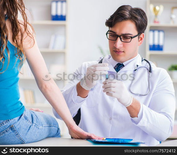 The woman visiting doctor in medical concept. Woman visiting doctor in medical concept