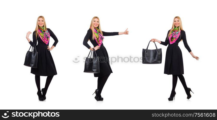 The woman with bag in fashion concept. Woman with bag in fashion concept