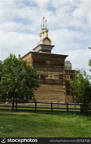 The wooden ancient church. Russia, Moscow. Kolomenskoe park