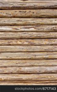 The Wooden logs wall of rural house background