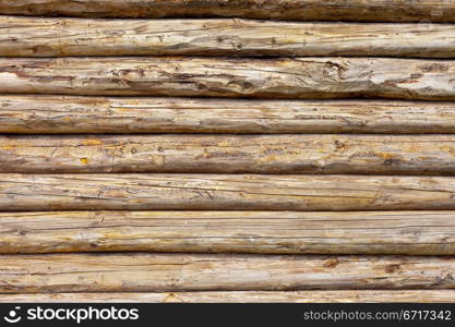 The Wooden logs wall of rural house background