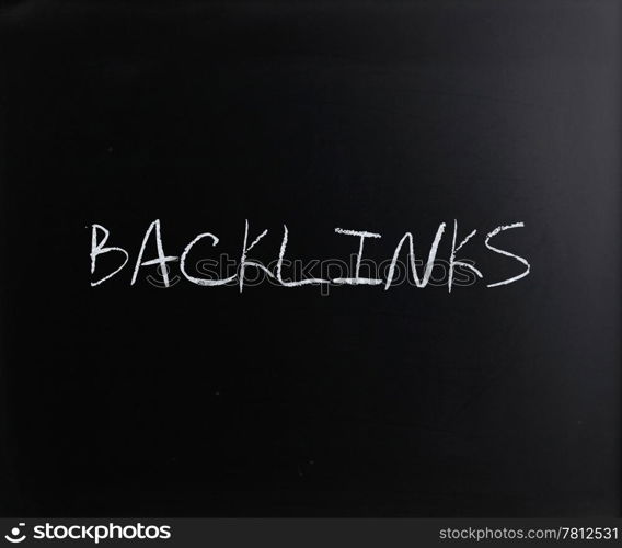 "The word "Backlinks" handwritten with white chalk on a blackboard."