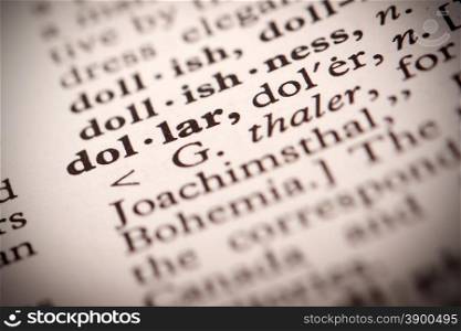 "The word "Dollar" in a dictionary"