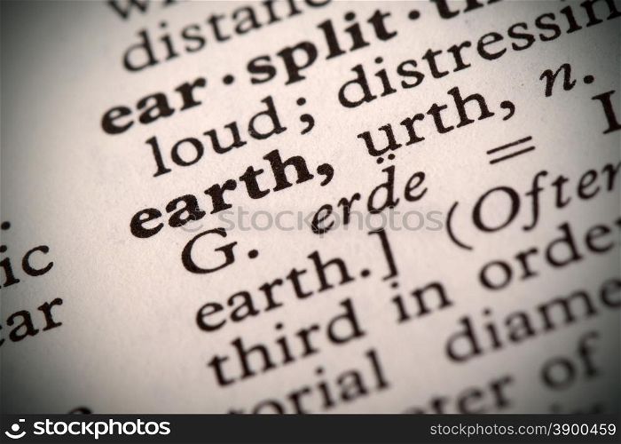 "The word "Earth" in a dictionary"