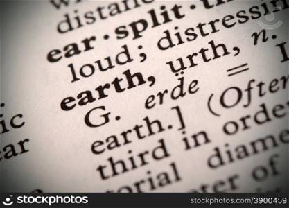 "The word "Earth" in a dictionary"