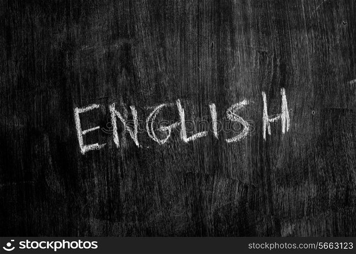 the word english written on blackboard