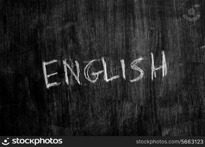 the word english written on blackboard