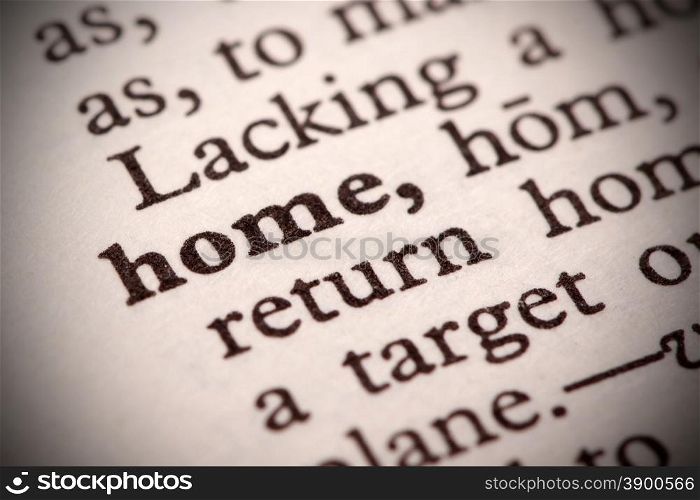 "The word "Home" in a dictionary"