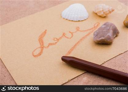 The word of love written in Latin letters