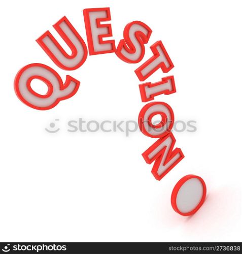 "The word "question" in the shape of question mark"