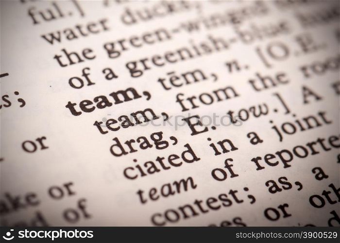 "The word "Team" in a dictionary"