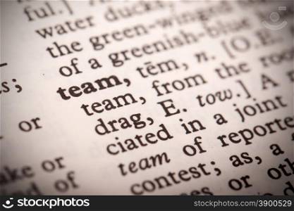 "The word "Team" in a dictionary"
