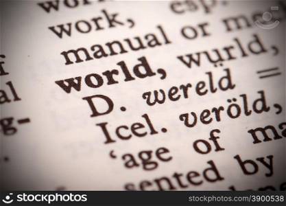 "The word "World" in a dictionary"