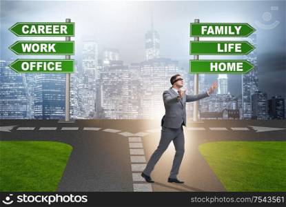 The work life or home balance business concept. Work life or home balance business concept