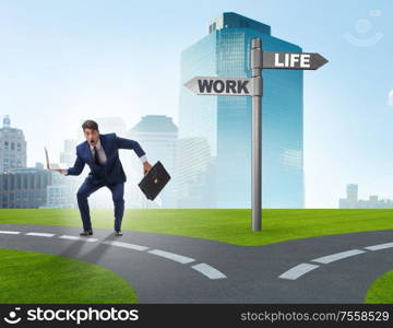 The work life or home balance business concept. Work life or home balance business concept